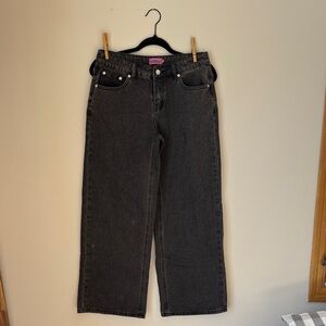 Edikted Dark Gray Wide Leg Jeans